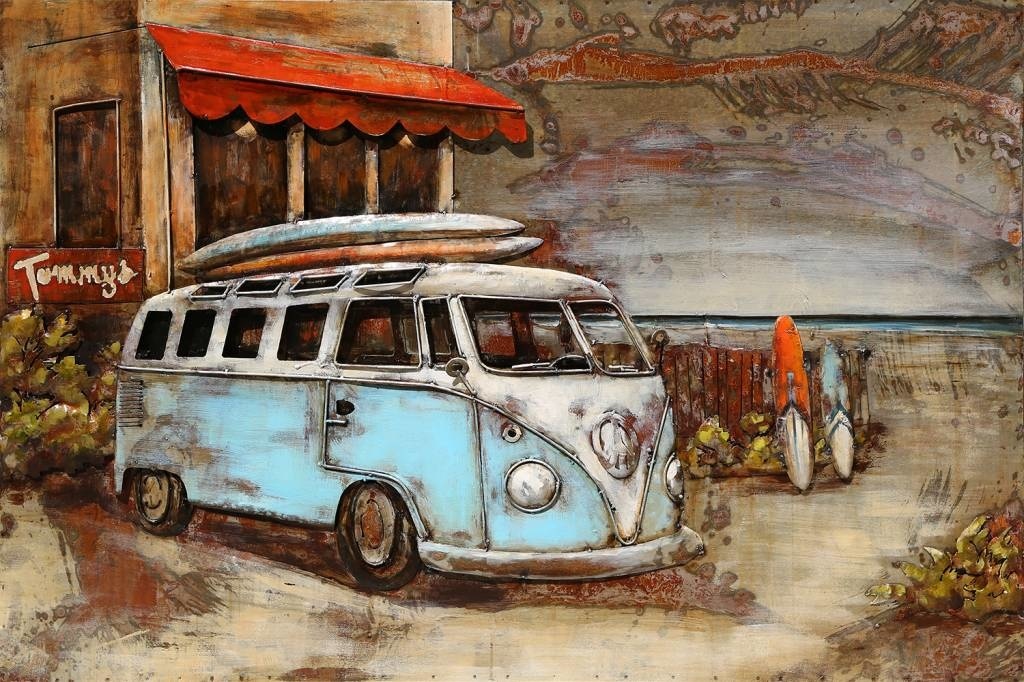 Oordeel handel pindas 3d metaal schilderij auto surfbus in Zeeland | Indistrieel